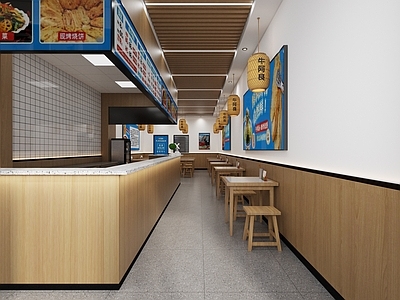 新中式中式中餐厅 档口店 快餐厅