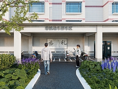 现代其他小品 非机动车车棚 老旧小区车棚