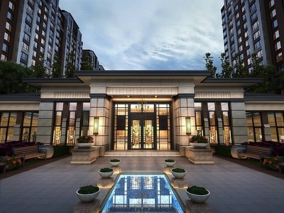 现代售楼处外观 售楼处 住宅小区 会所 建筑外观