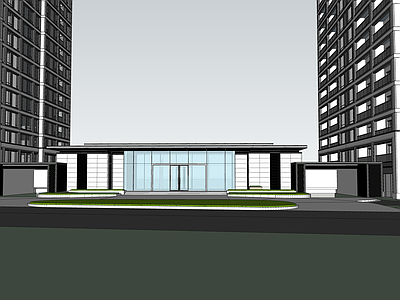 现代小区建筑 现代小区主入口