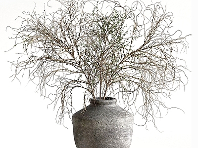 现代花艺 花艺摆件 干支花艺 艺术插花 陶罐花瓶
