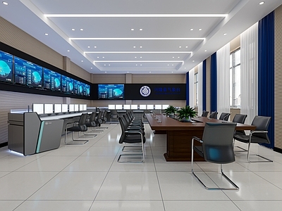 现代指挥中心 监控室 指挥中心 会议室 显示屏