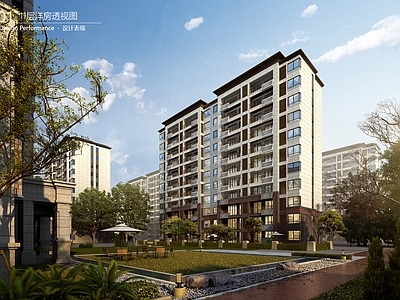 新中式中式住宅楼建筑 第四代住宅 小高层 人才公寓 施工图