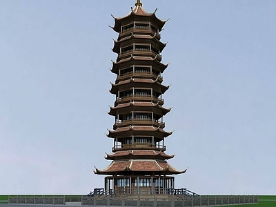 中式古建 宝塔 古建塔楼