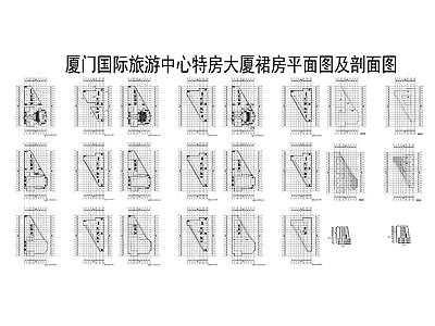 现代极简酒店建筑 旅游中心 五星级酒店 酒店群房 购物中心 平面图