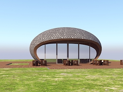 现代木屋 小公建景观餐厅 森林小木屋 森林餐厅 网红餐厅 曲线小建筑