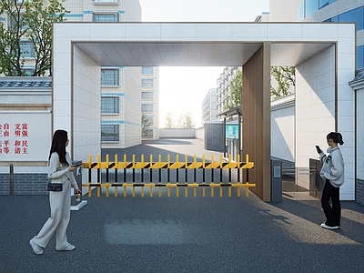 现代其他小品 小区改造入口大门 入口大门改造 小区改造铁艺大门 铁艺格栅大门改造