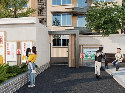 现代其他小品 小区改造大门 小区大门改造 老旧小区大门改造 铁艺格栅大门