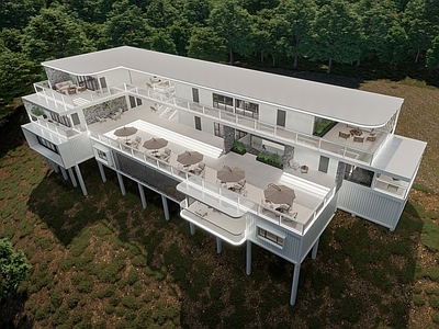 现代风格建筑 集装箱民宿 集装箱酒楼 网红集装箱 集装箱咖啡店