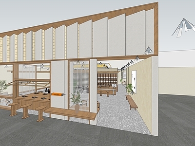新中式简约餐饮建筑 网红 咖啡厅