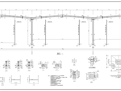 钢结构 钢结构建筑 钢结构工业园厂房 施工图