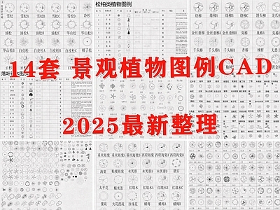 现代图例 植物图例 苗木表 植物 绿植 树木 施工图