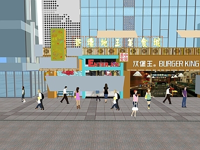 现代商场建筑 商业裙楼