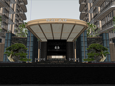 轻奢商业景观 豪宅酒店示范区 度假小区入口景观