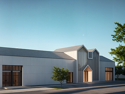 现代简约展览馆建筑 现代展览馆 现代文化馆 现代简约 文化建筑
