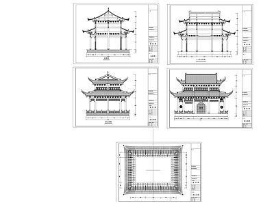 仿古建筑 寺庙 金刚殿 宫殿 塔 施工图