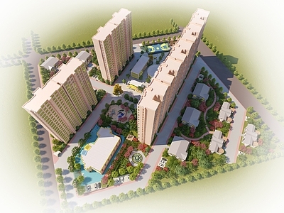 现代小区景观 小区景观 居住区景观