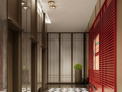 现代轻奢其他酒店空间 Art Deco 酒店电梯厅 电梯大堂