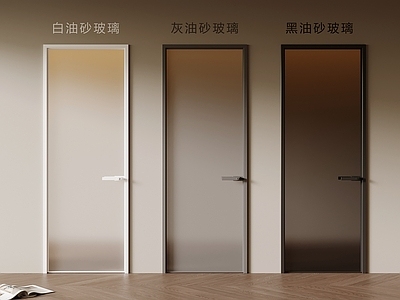 现代单开门 现代玻璃门 卫生间门