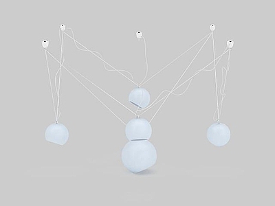 现代封闭式厨房 时尚吊灯