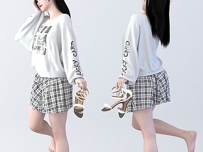 现代宽松衣服美女