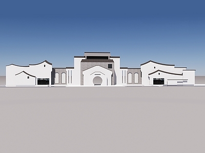 新中式中式古建筑 徽派建筑 外建筑立面 古建筑