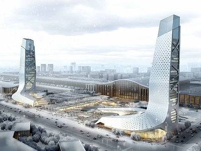 现代办公楼 现代超高层综合楼 高层办公楼 异性建筑
