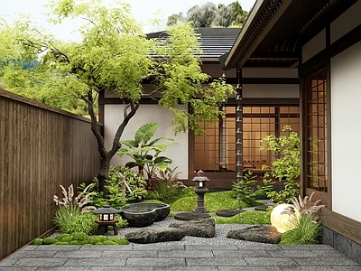 日式禅意乡村庭院 民宿庭院 植物造景 杂木庭院 枯山水 微地形