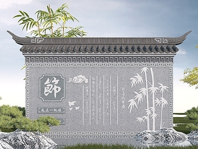 中式文化浮雕墙