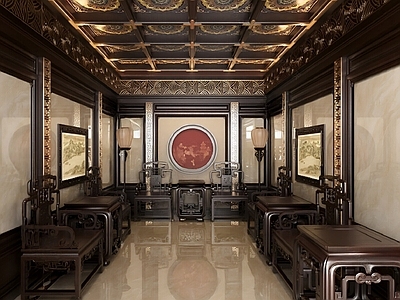 中式祠堂 中式宗教文化 佛堂 寺庙