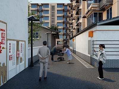 现代其他小品 老旧小区改造 老旧小区小巷 老旧小区景观 老旧小区中庭