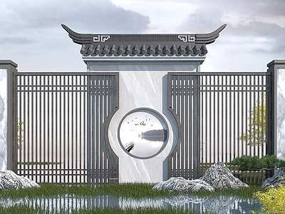 新中式景墙