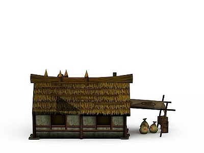 现代其他建筑外观 茅草房