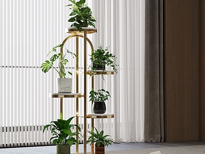 现代轻奢花几 金属花架 花几 花瓶花艺