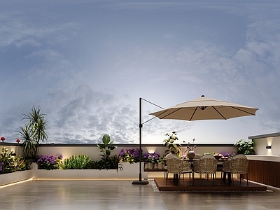 现代阳台 现代居家庭院露台