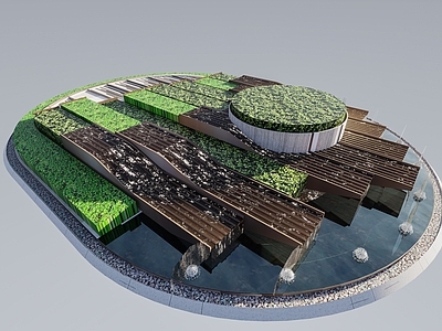 现代办公景观 高端场水景种植池