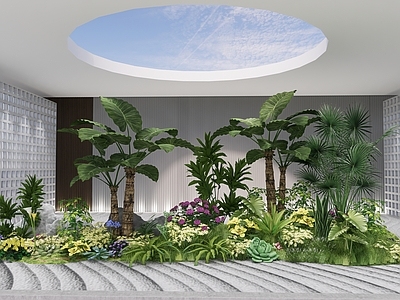 植物组合 树池植物组合 盆栽组合 灌木乔木 植物组团 背景植物