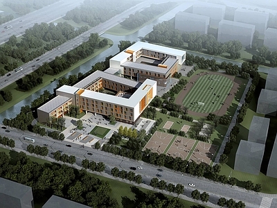 现代学校外观 学校