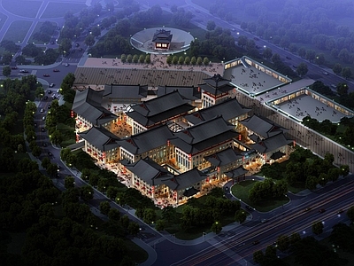 中式商业街 中式商业街 商业建筑 商场