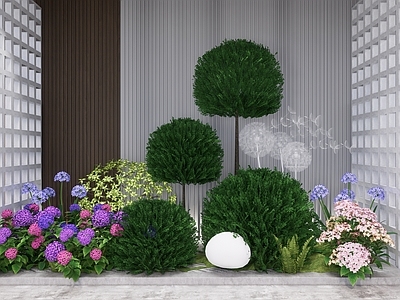 植物组合 树池植物组合 盆栽组合 造型树棒棒糖 灌木乔木 花境植物组团
