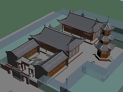 中式古建 文庙 古建筑 四合院