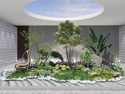 植物组合 树池植物组合 盆栽组合 枯山水花境 植物组团 造型树雕塑