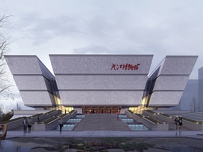 现代新中式展览馆建筑 庐江博物馆
