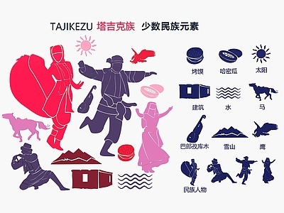 现代挂件 塔吉克族元素剪影
