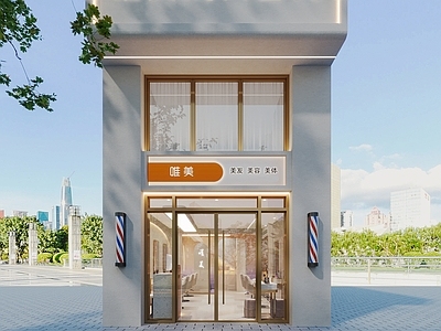 现代其他商业空间 门头 理发店