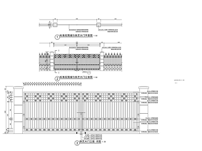 现代校园景观 入口自动门与标准 施工图