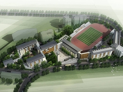 中式学校外观 学校