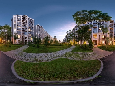 现代小区HDR 别墅HDR 黄昏HDR 小区夜景HDR