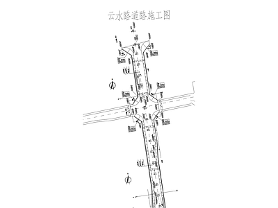 现代道路绿化 云水路街 施工图