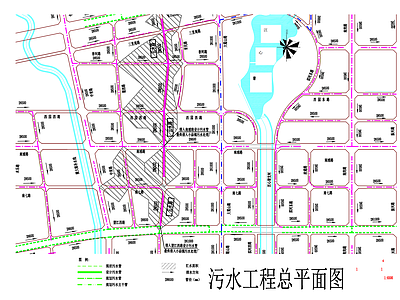 现代道路绿化 云水路排污工程 街道 施工图